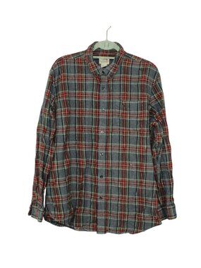 LL Bean Scotch Plaid Shirt Traditional Fit Workwear Casual Layering Size XL